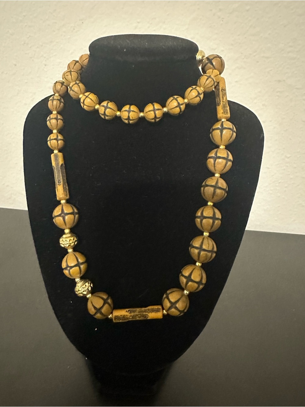Handcrafted Brown and Gold Beaded Necklace - Women Jewelry